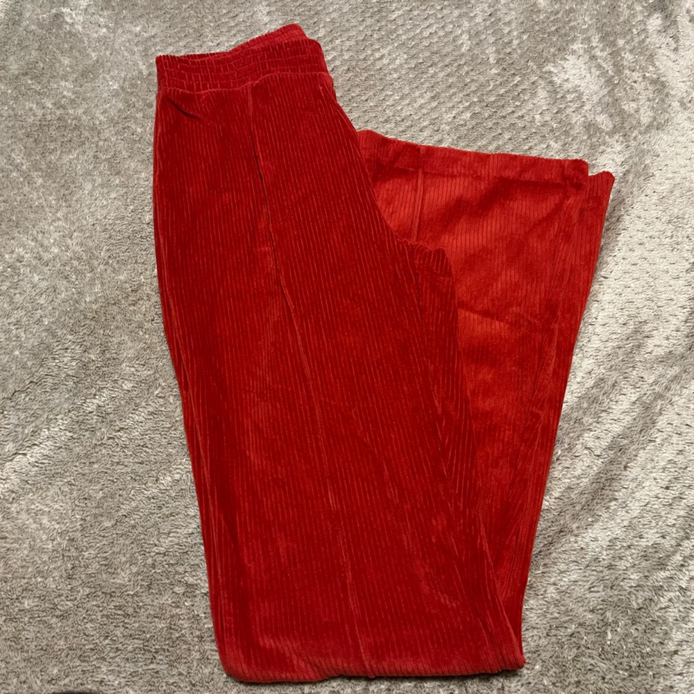 Red Aerie flare corduroy pants